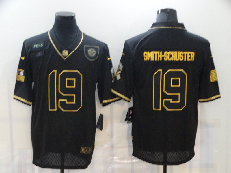 Men Pittsburgh Steelers #19 Smith-schuster Black Retro Gold Lettering 2020 Nike NFL Jersey->arizona cardinals->NFL Jersey